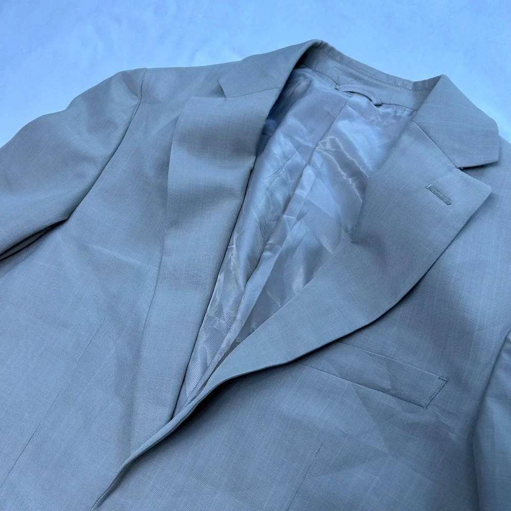 Savile Row Company London Men 36R Blazer Tan Beige 2 Button Suit Jacket Coat